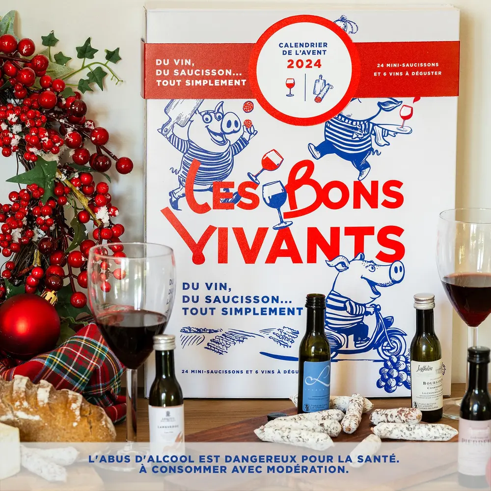 Calendrier de l'Avent vins et saucissons
